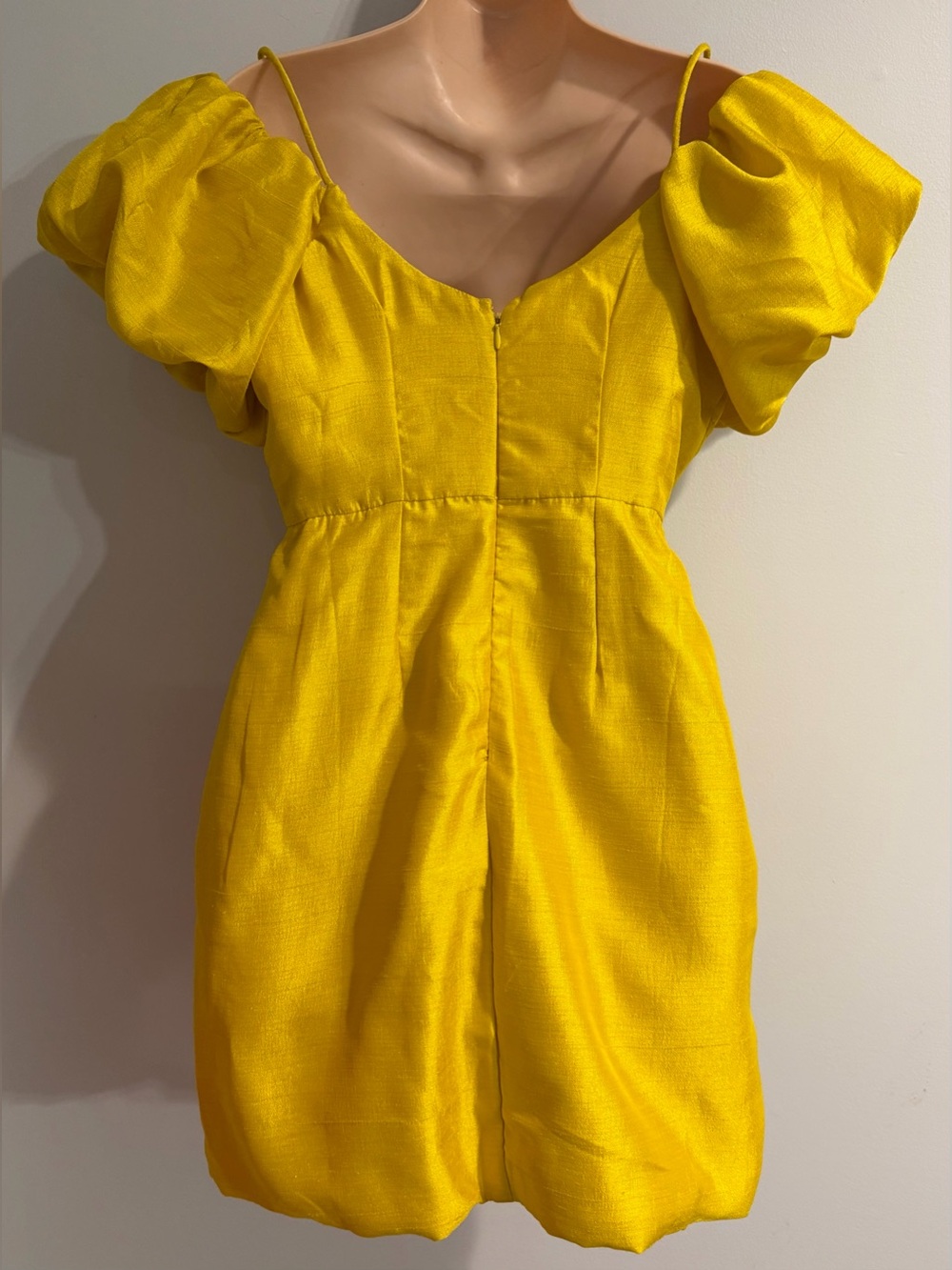 Anthropologie LET ME BE Slim Off The Shoulder Puff Sleeve Mini Dress size S - Picture 5 of 6